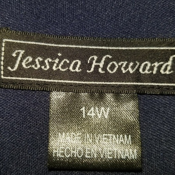 New Jessica Howard Womens Dress 14W Blue Stretch 3/4 Sleeve Plus Size - Picture 8 of 8